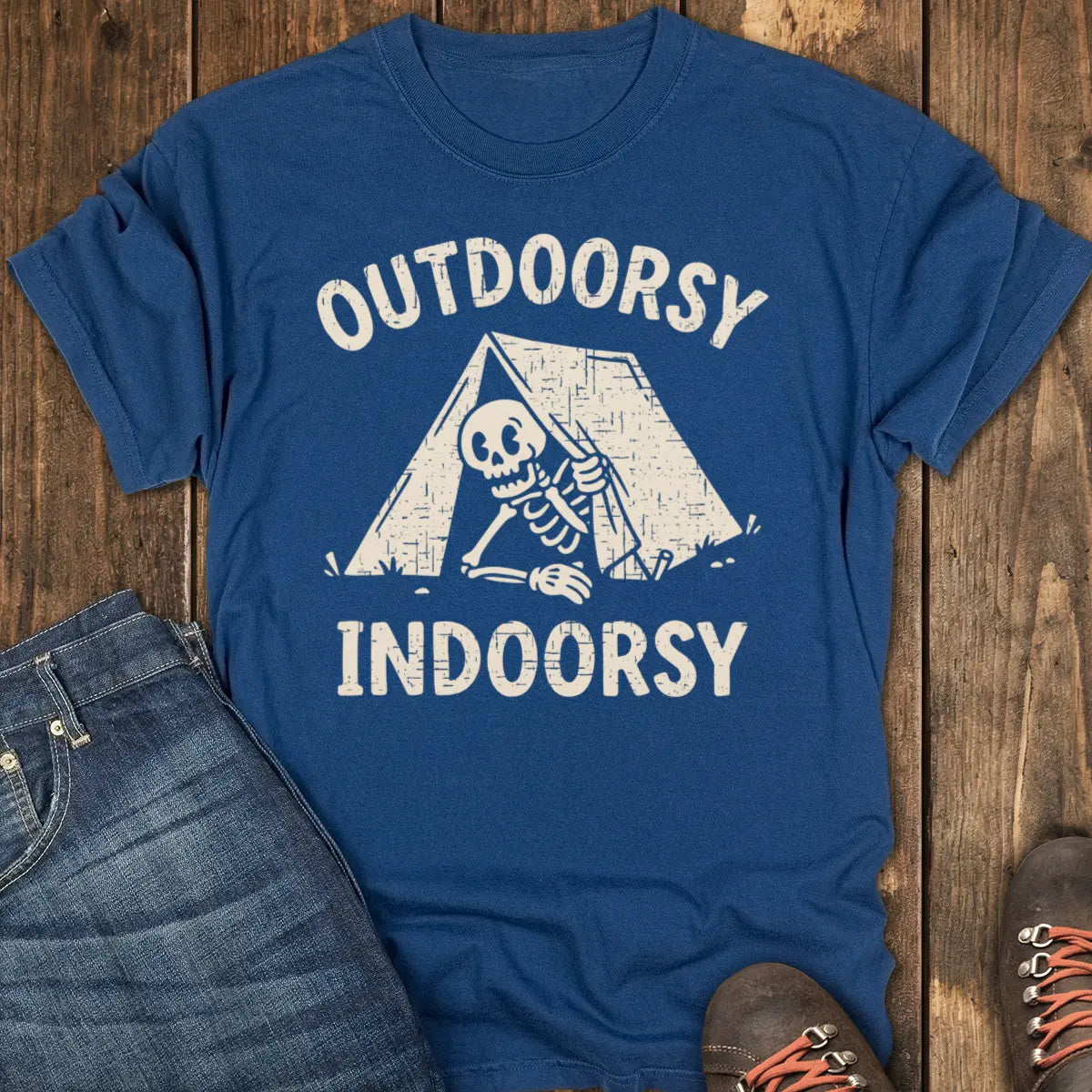Outdoorsy Indoorsy Tee - Navy