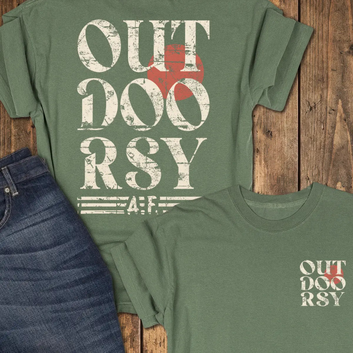 Outdoorsy Tee - Moss