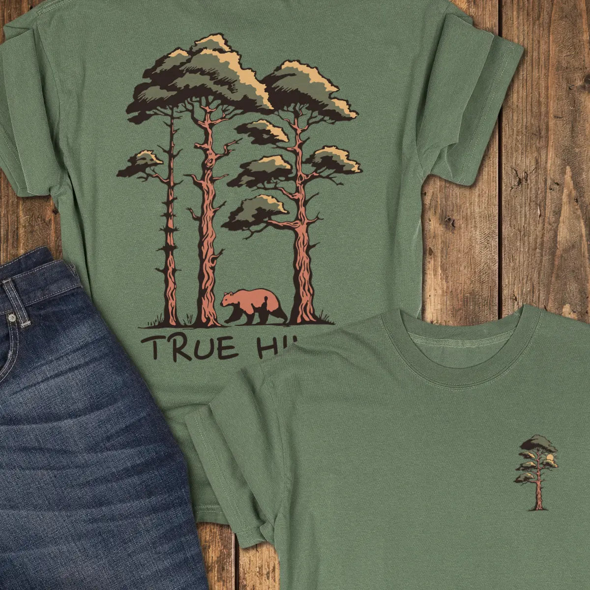 Passing Through — Back Print Tee - Moss