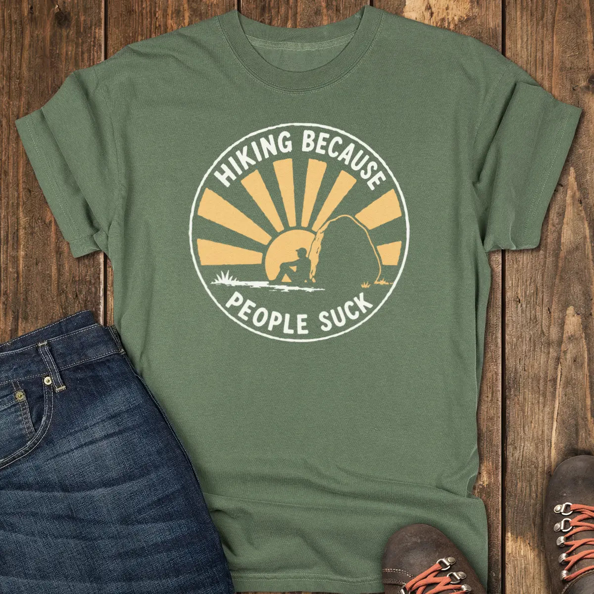 Peace and Quiet Tee - Moss