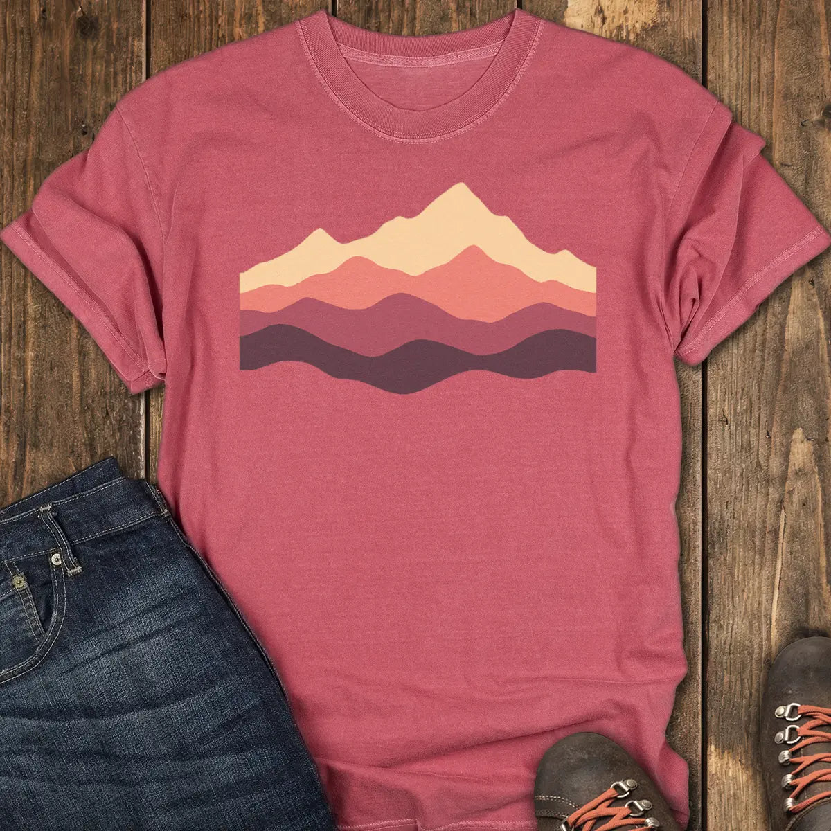 Peak Fade Tee - Crimson