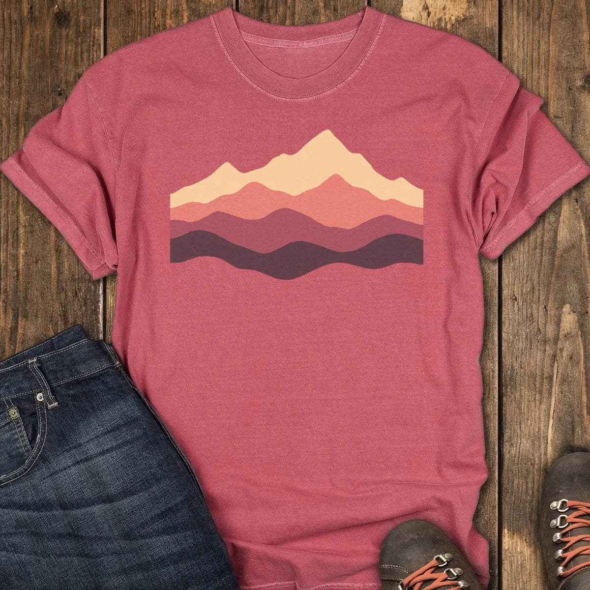 Peak Fade Tee - Crimson