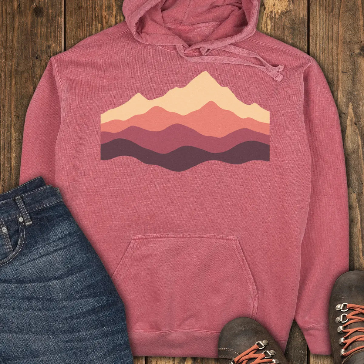 Peak Fade Hoodie - Crimson