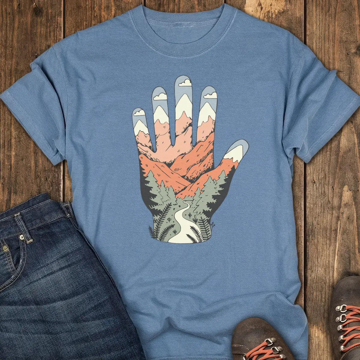 Peak Five Tee - Blue Jean