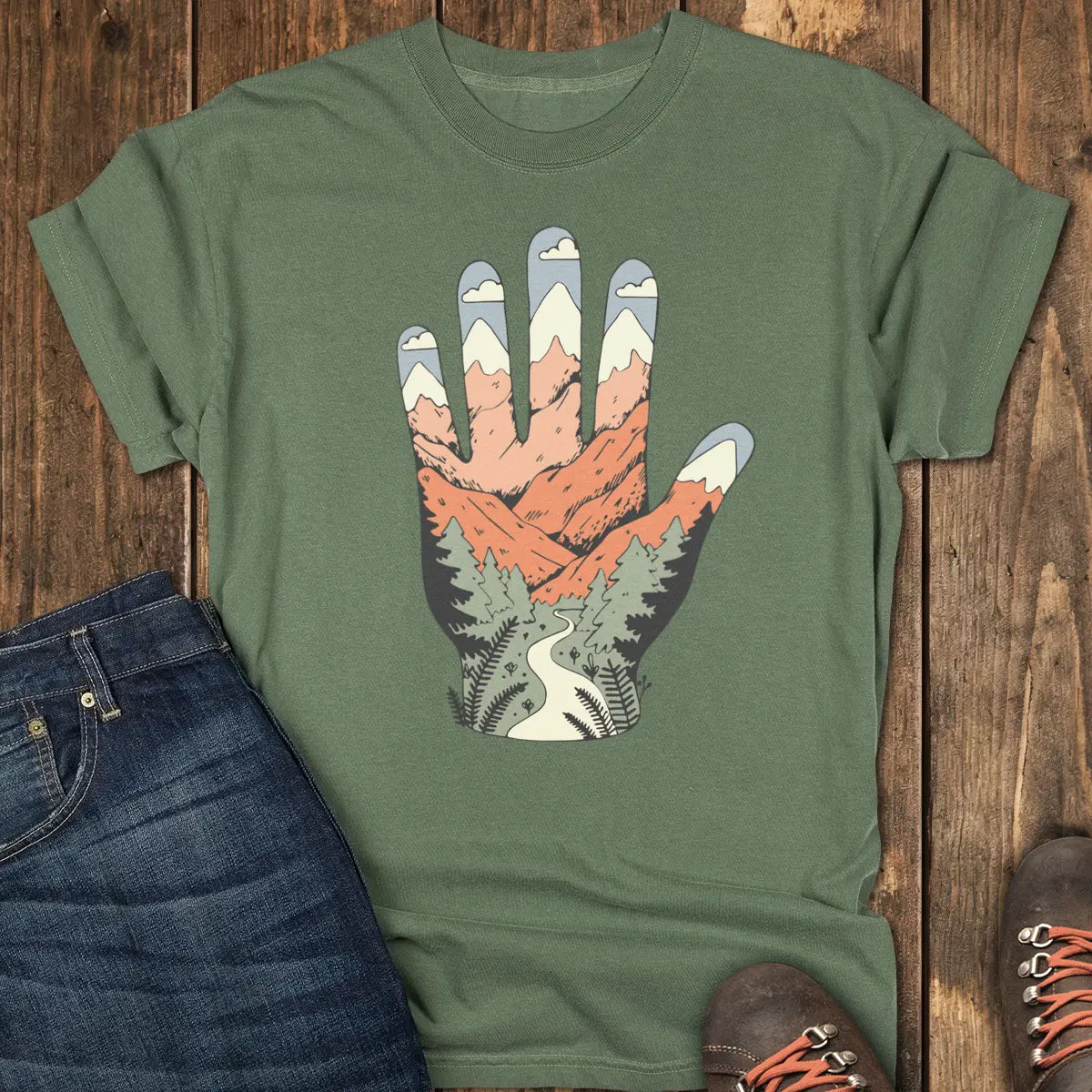 Peak Five Tee - Moss