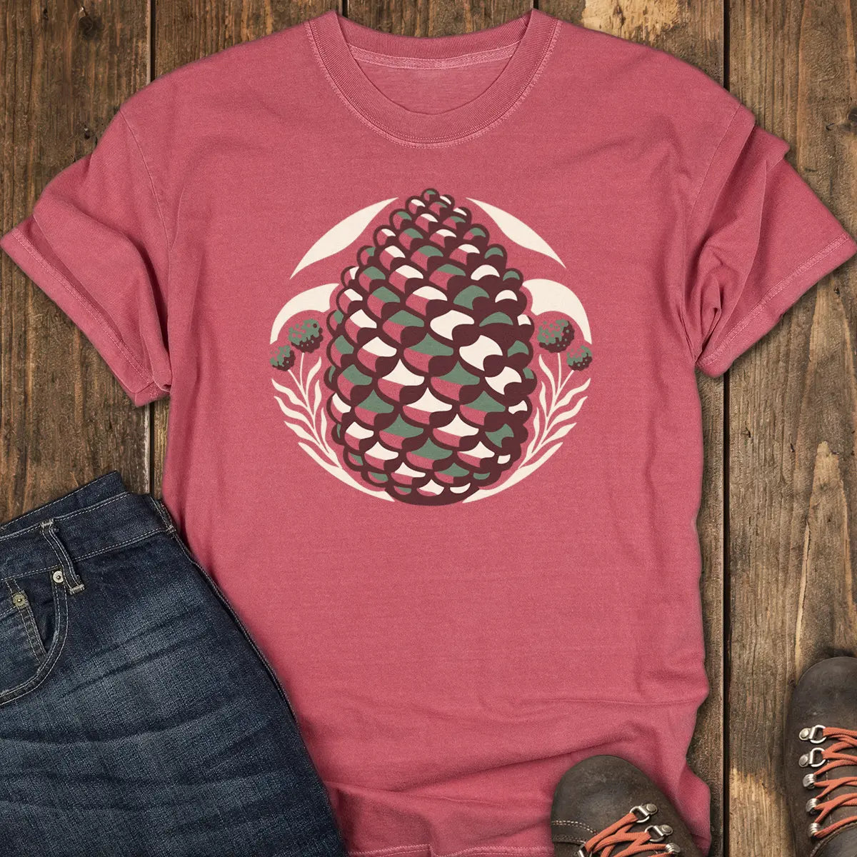 Pinecone Tee - Crimson