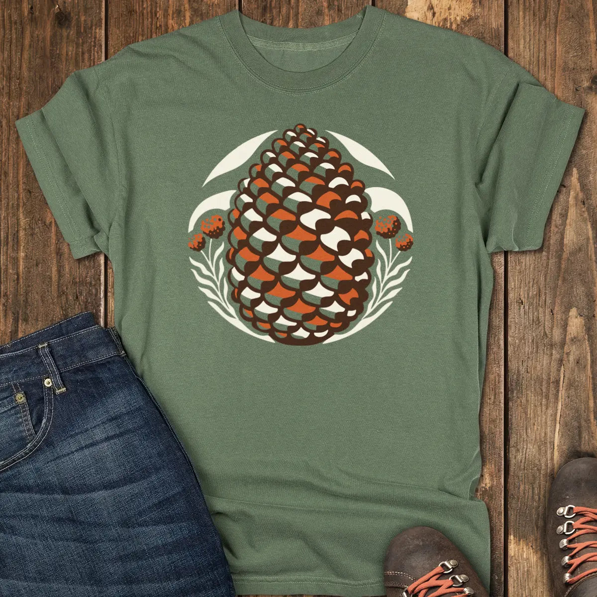 Pinecone Tee - Moss