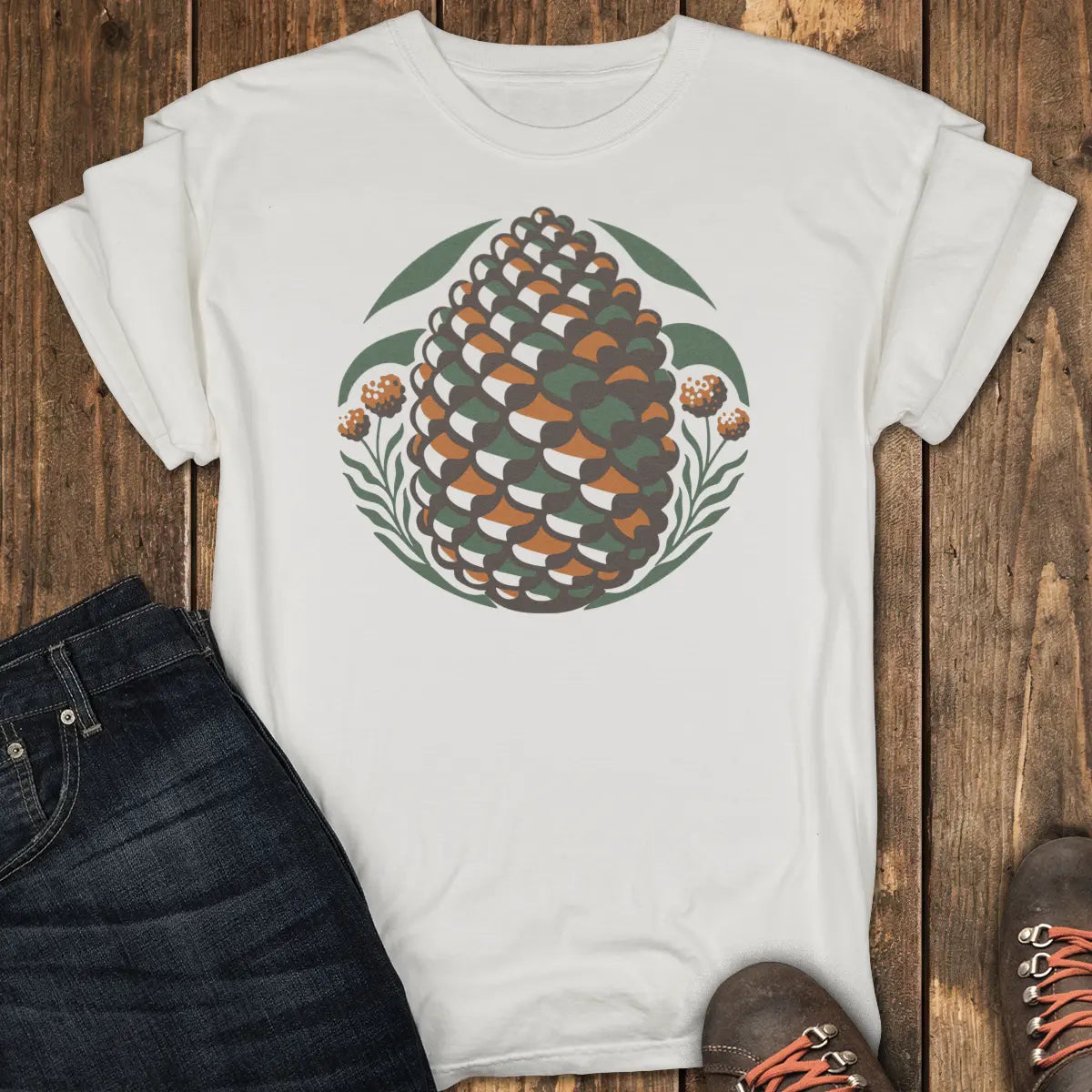 Pinecone Tee - White