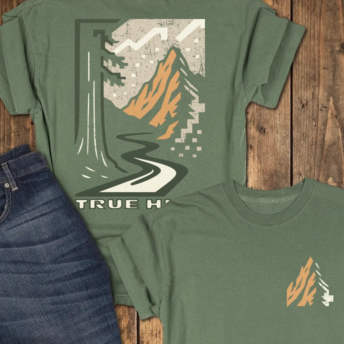 Pixel Peak Tee - Moss