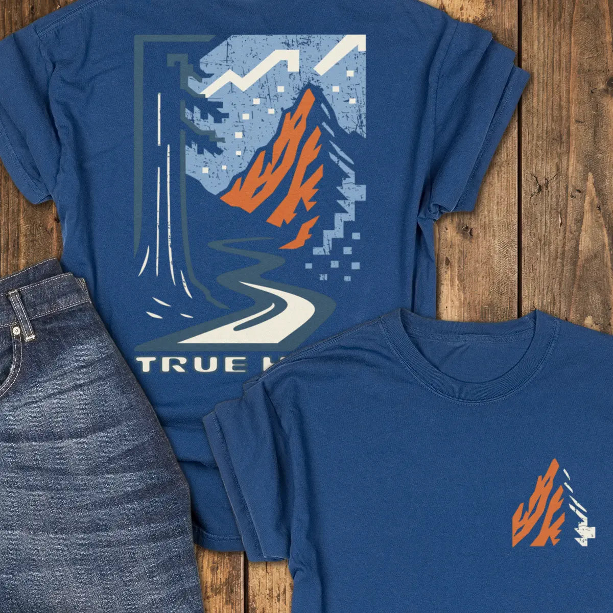 Pixel Peak Tee - Navy