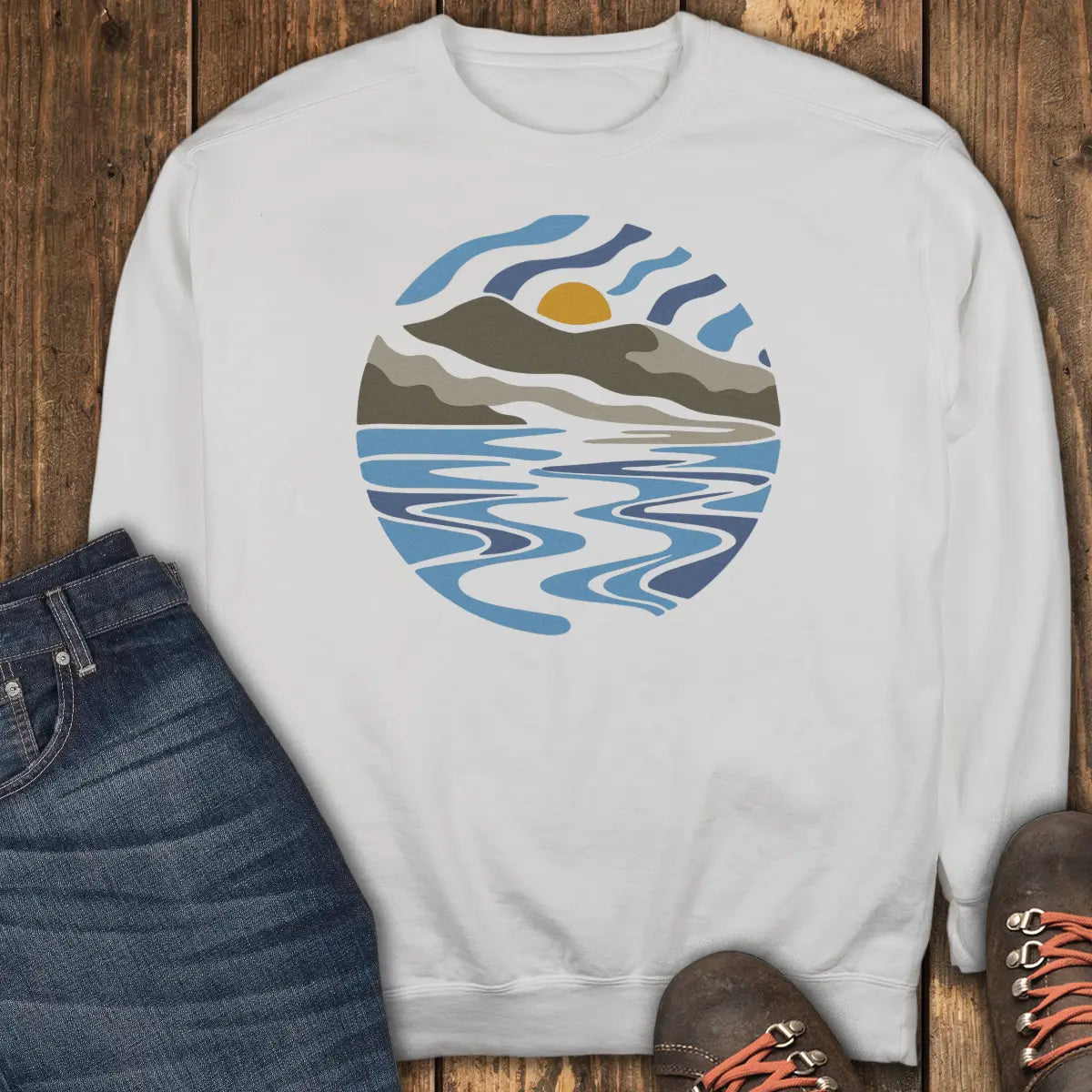 Quiet Lake Sweatshirt - White