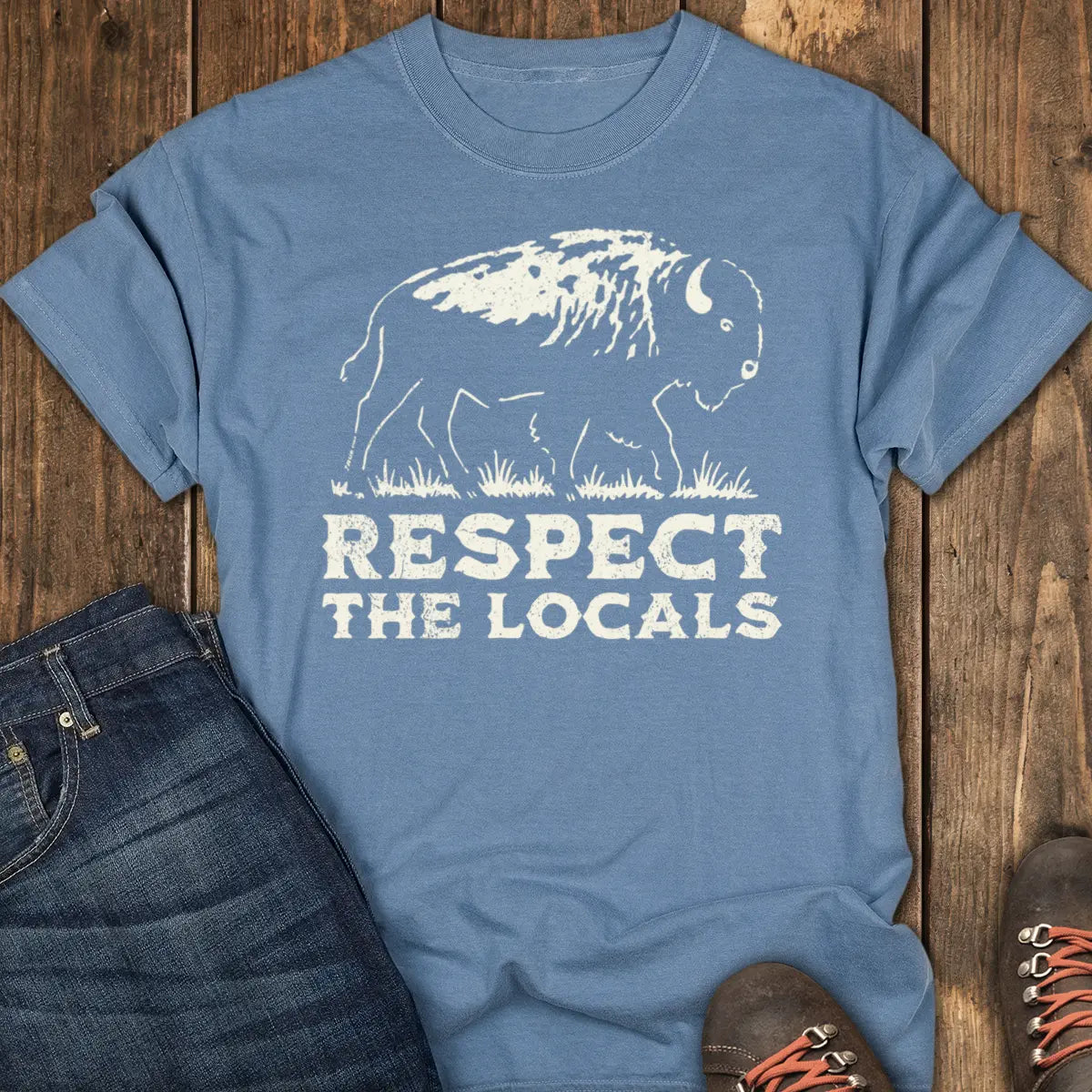 Respect the Locals Tee - Blue Jean