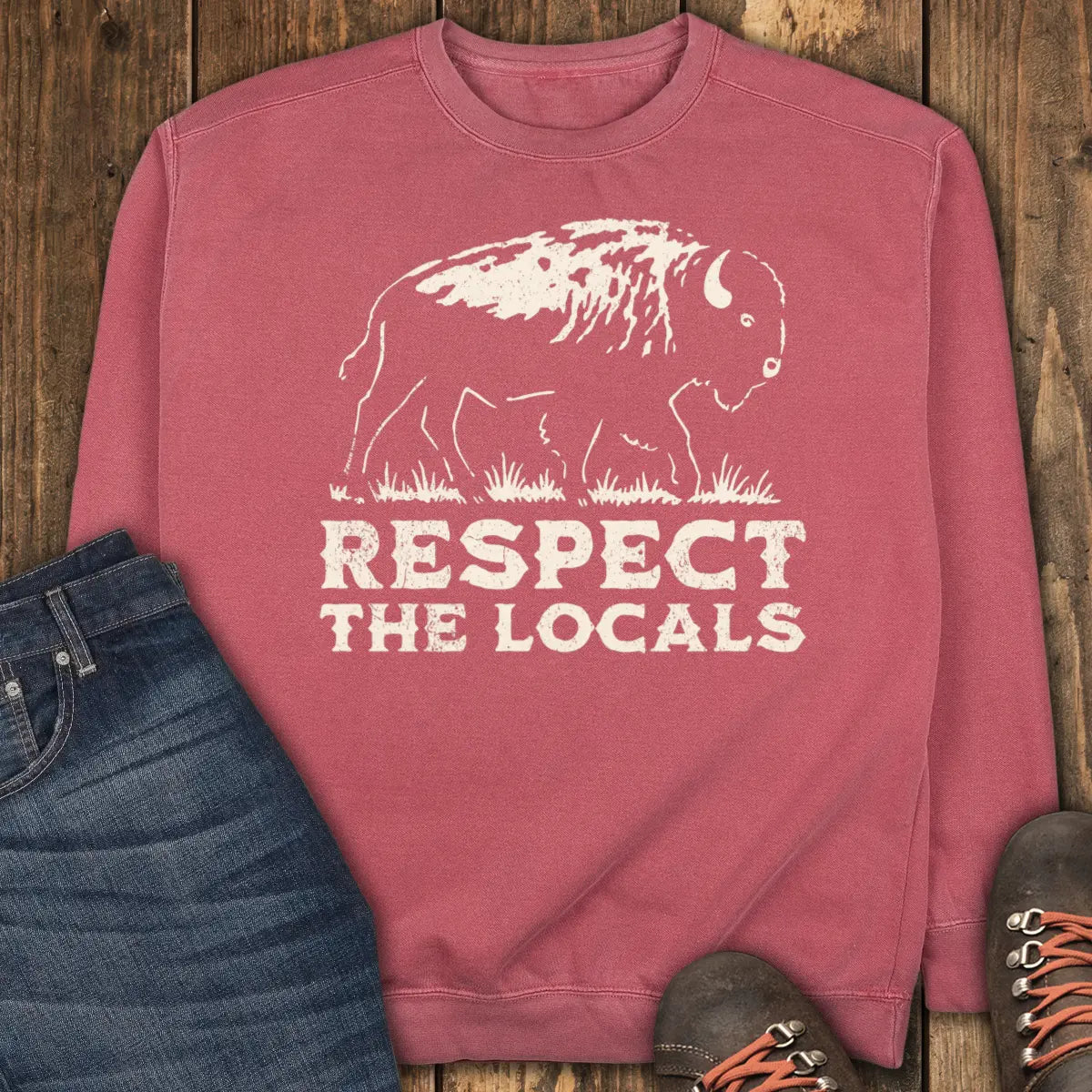 Respect the Locals Sweatshirt - Crimson