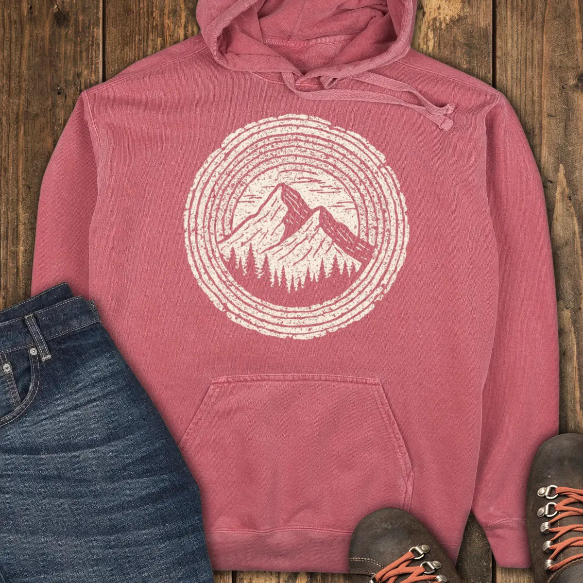 Rings of Time Hoodie - Crimson