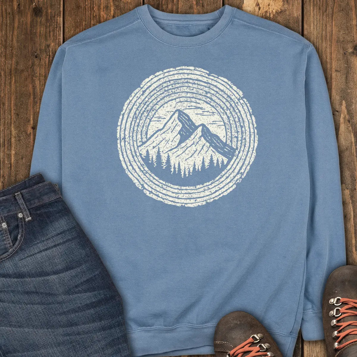 Rings of Time Sweatshirt - Blue Jean