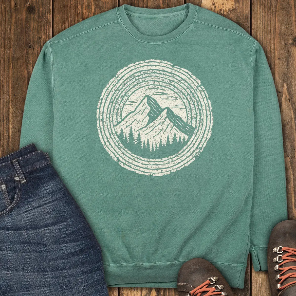 Rings of Time Sweatshirt - Light Green