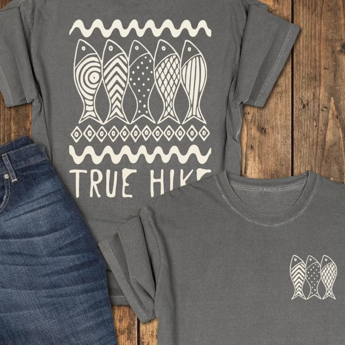 River Run — Back Print Tee - Pepper