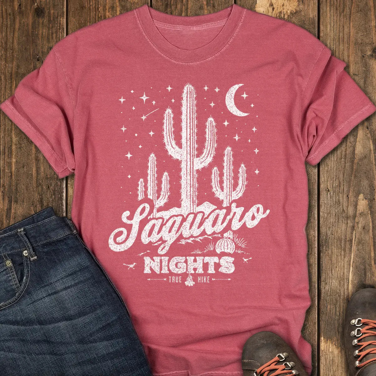 Saguaro Nights Tee - Crimson