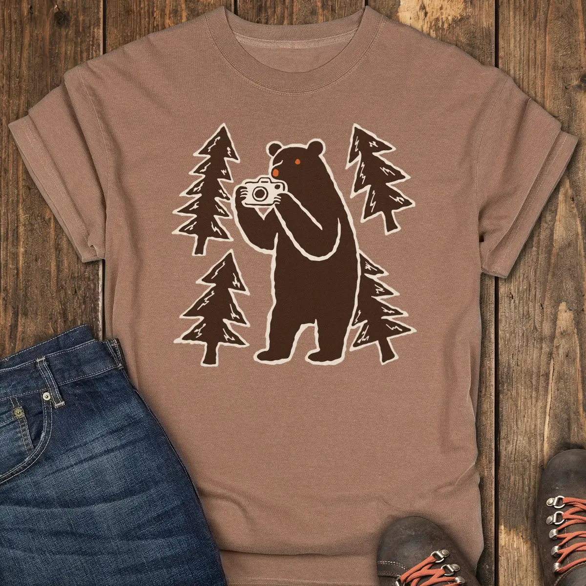 Say Cheese and Run Tee - Espresso