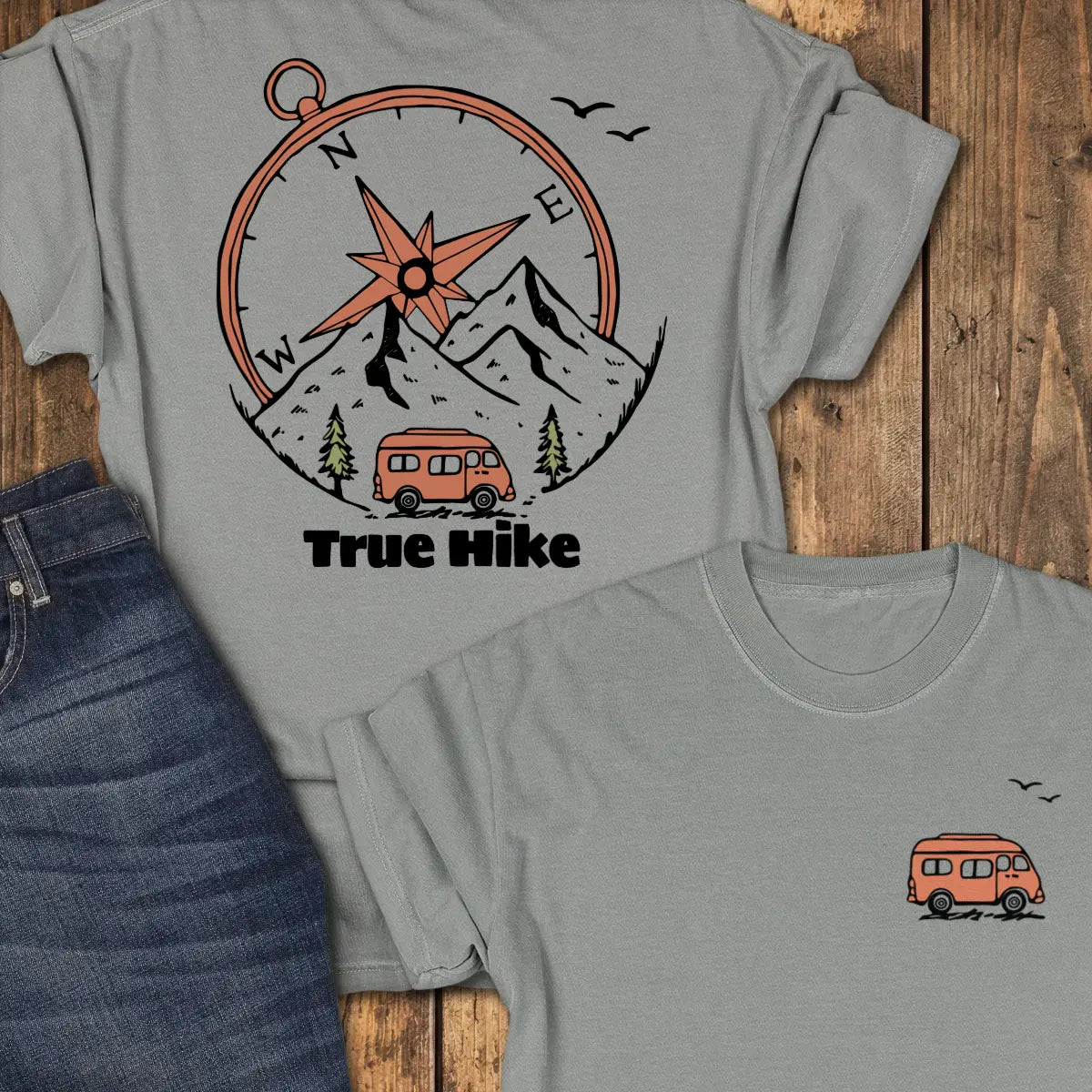 Scenic Route — Back Print Tee - Grey