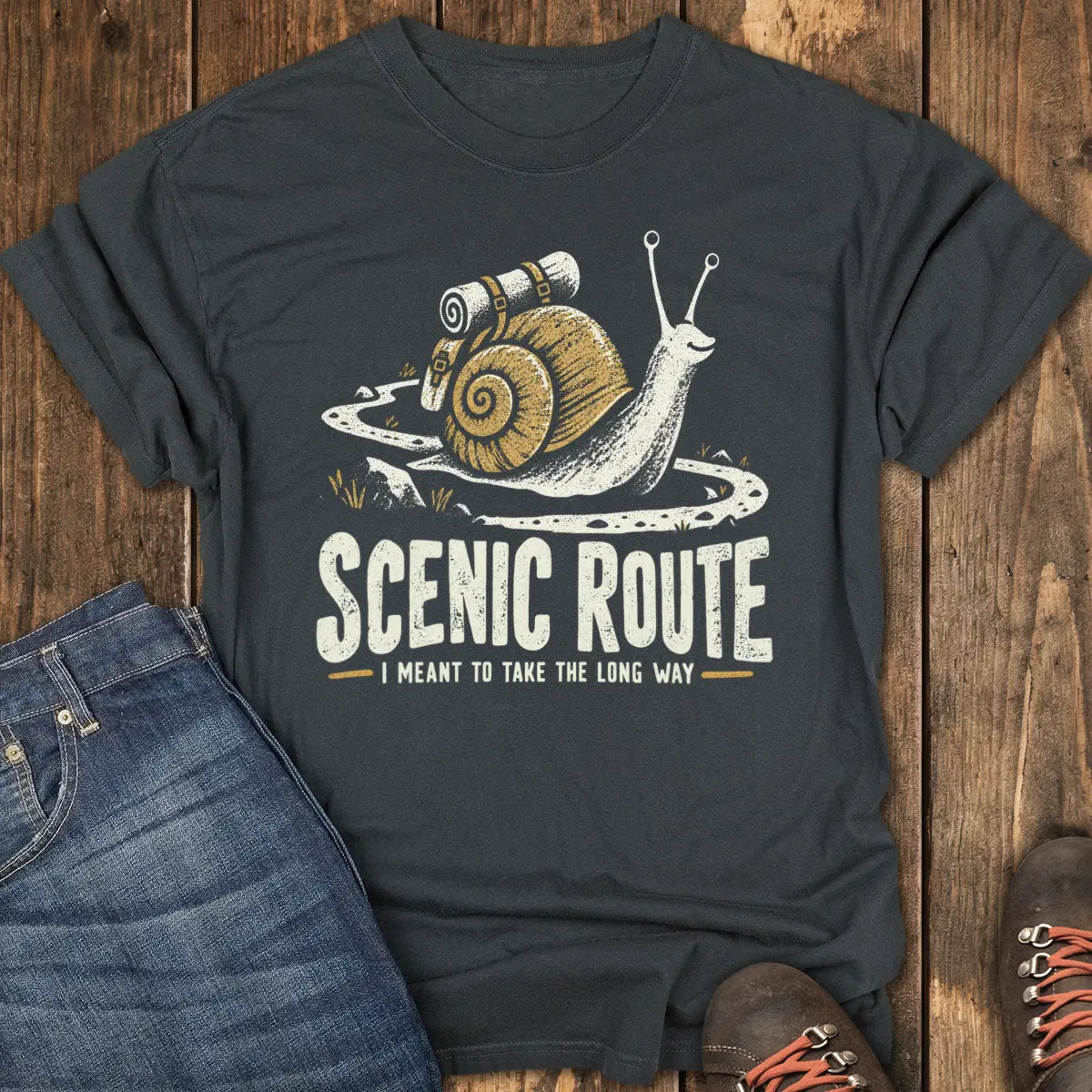 Scenic Route Snail Tee - Black