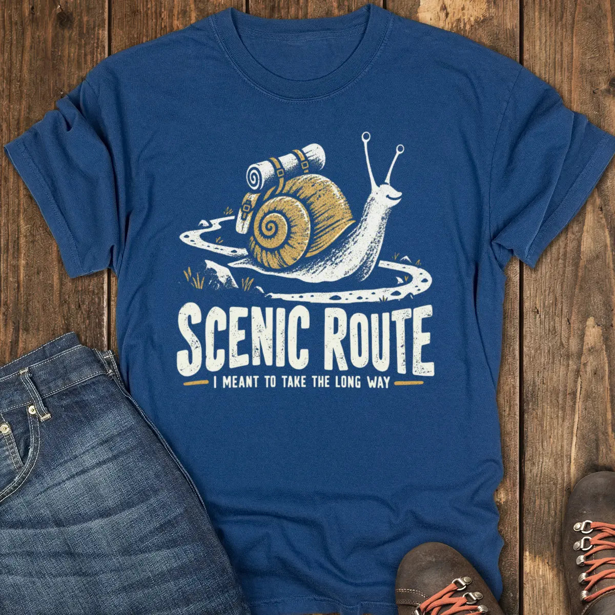 Scenic Route Snail Tee - Navy