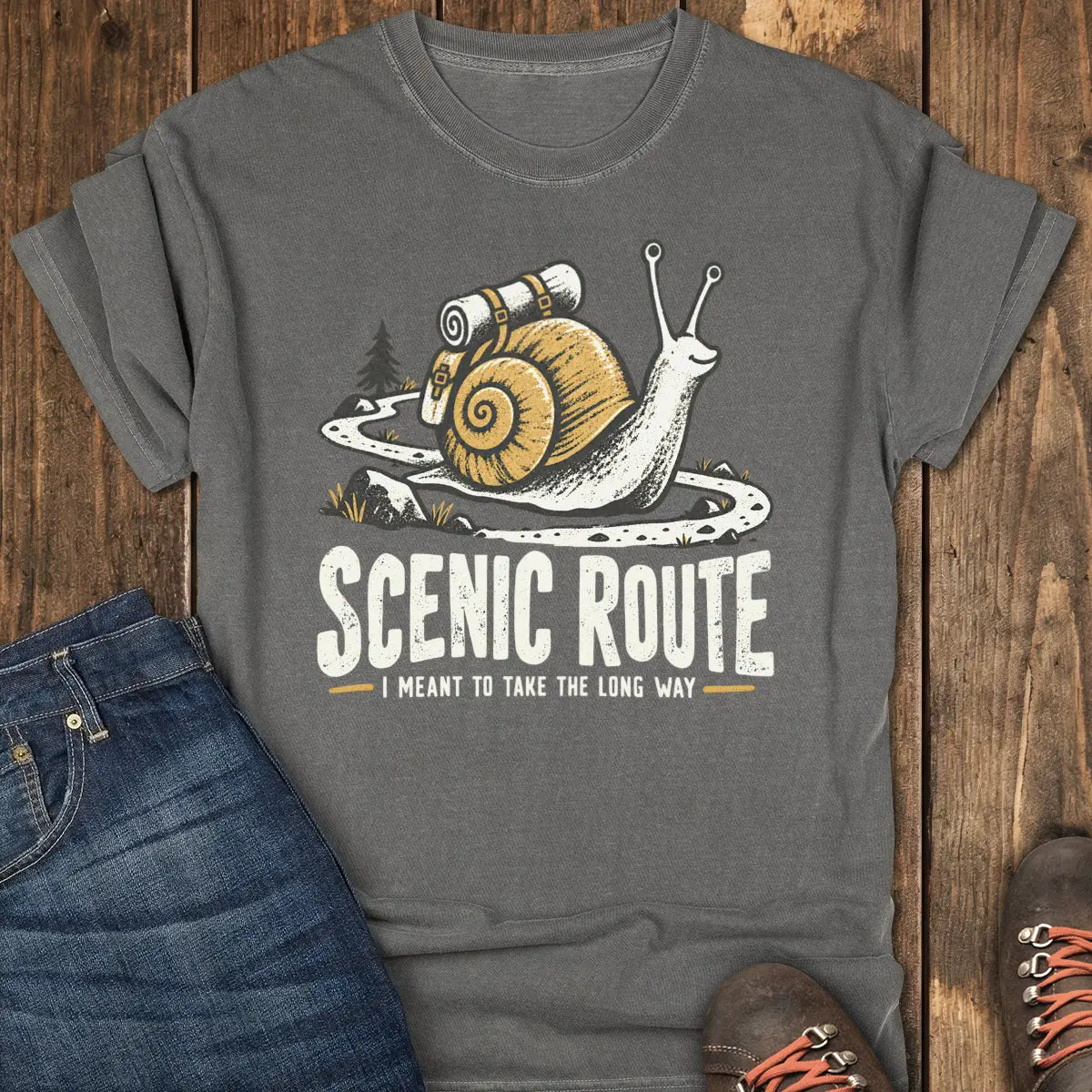 Scenic Route Snail Tee - Pepper
