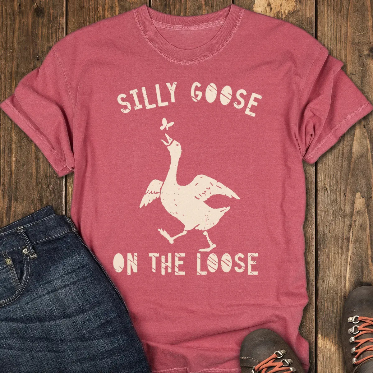 Silly Goose Tee - Crimson
