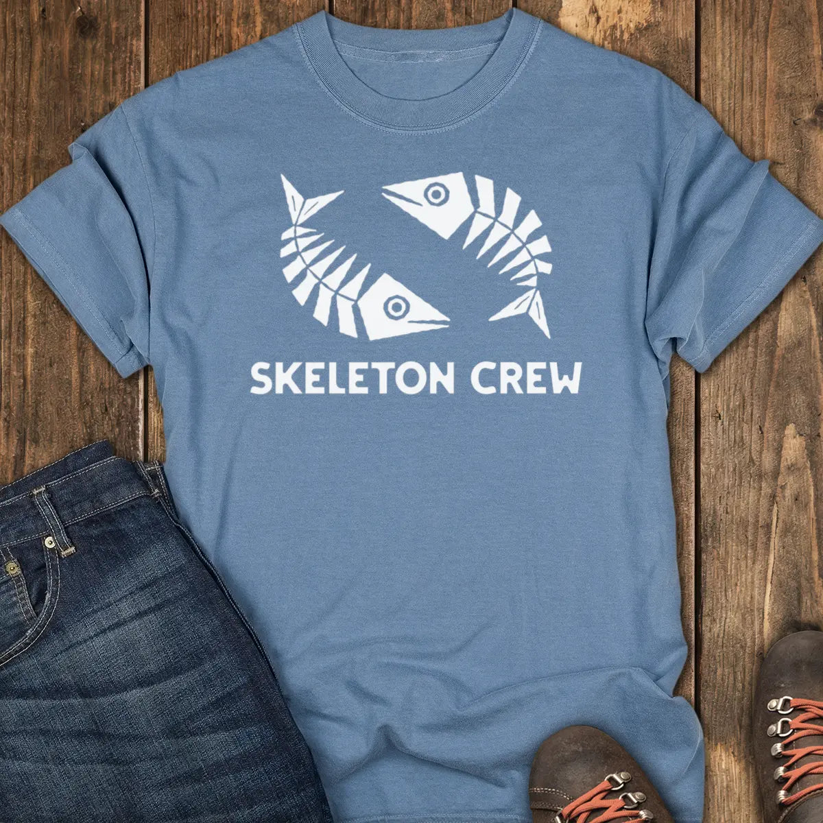 Skeleton Crew Tee - Blue Jean