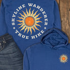 Skyline Wanderer — Back Print Hoodie - True Navy