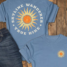 Skyline Wanderer — Back Print Tee - Blue Jean