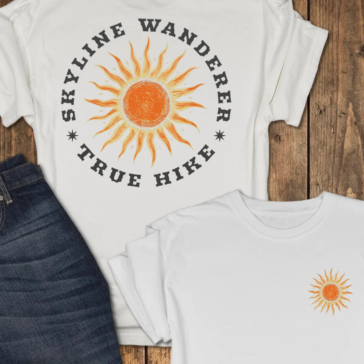 Skyline Wanderer — Back Print Tee - White