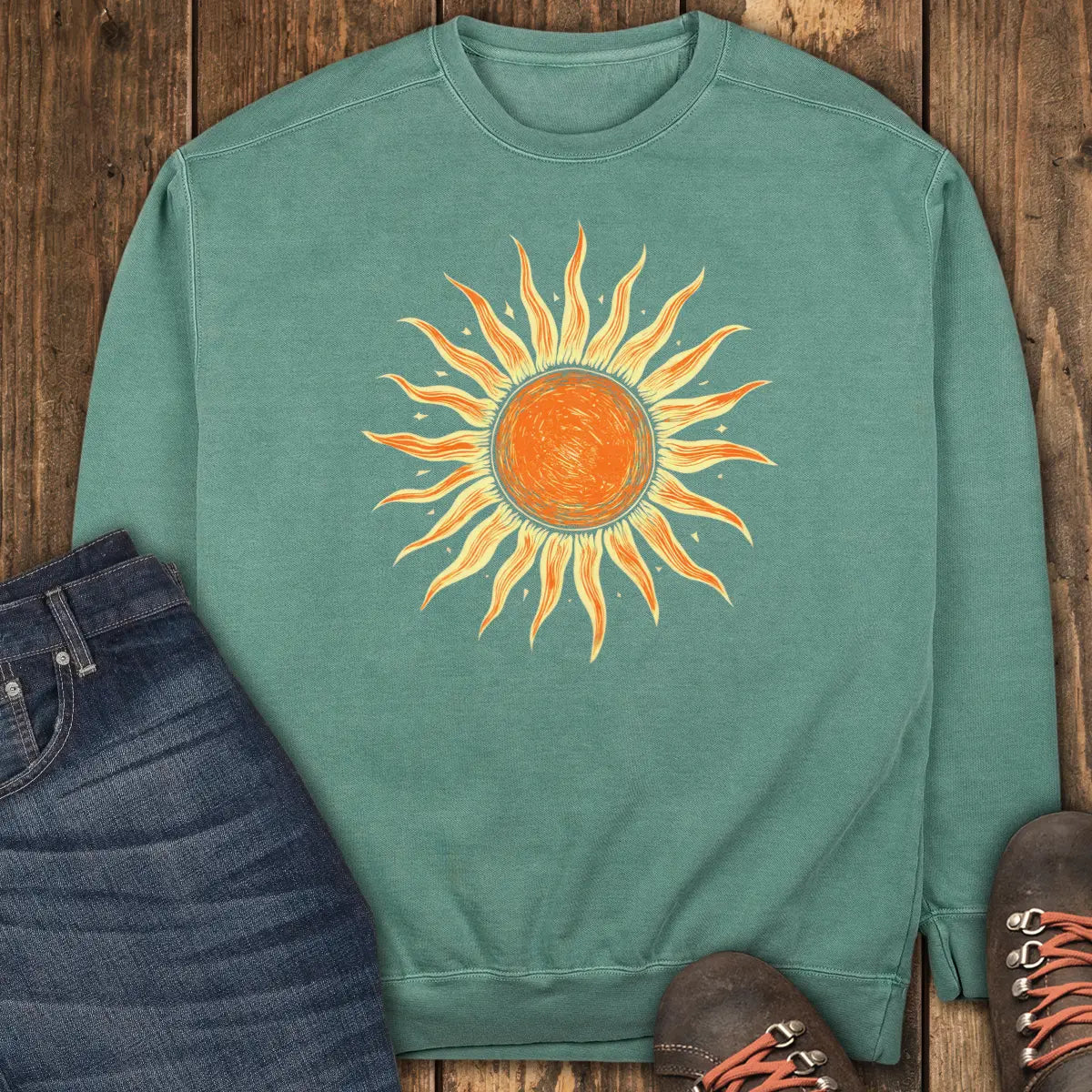 Skyline Wanderer Sweatshirt - Light Green