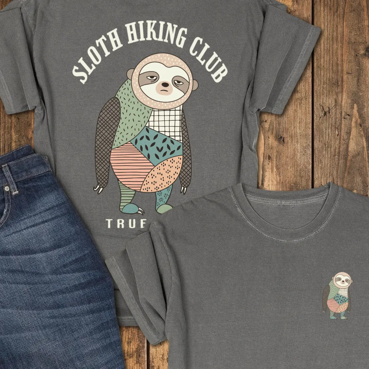 Sloth Hiking Club Tee - Pepper