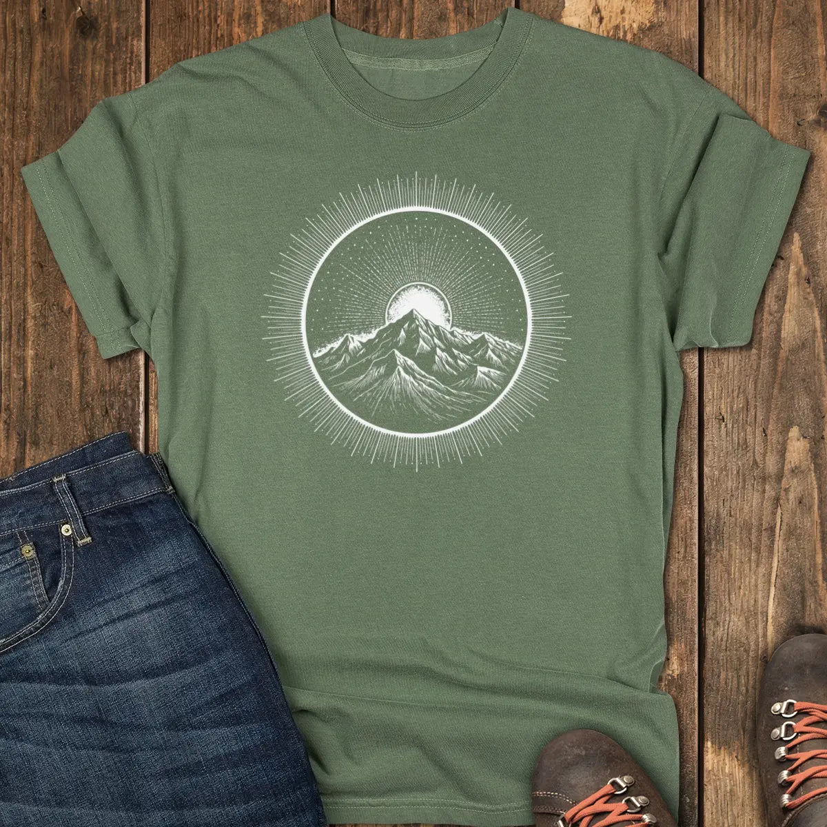 Solar Crest Tee - Moss