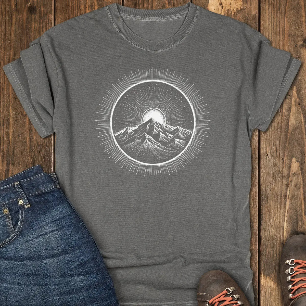 Solar Crest Tee - Pepper