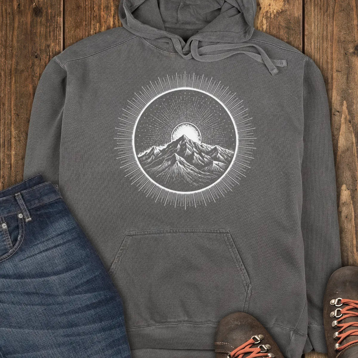 Solar Crest Hoodie - Pepper
