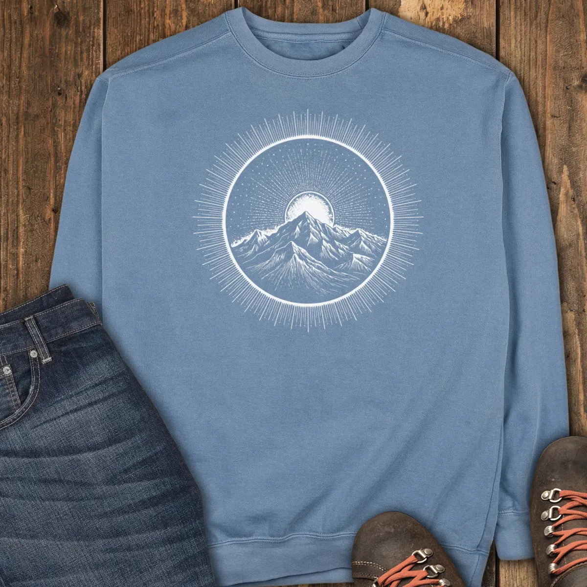 Solar Crest Sweatshirt - Blue Jean