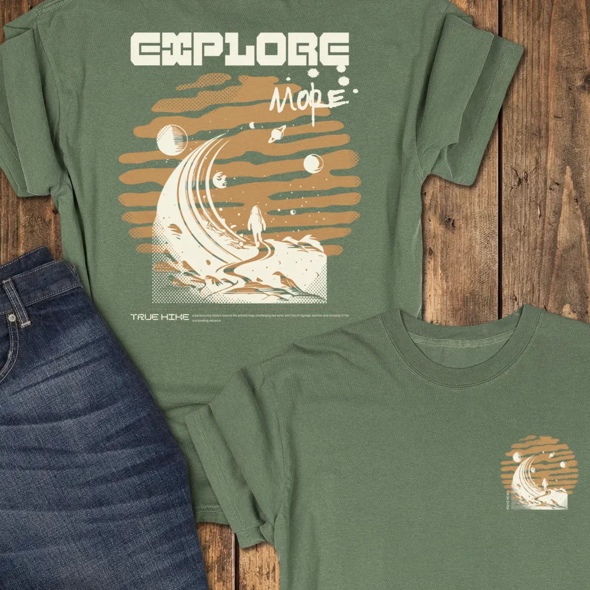 Space Hike Tee - Moss