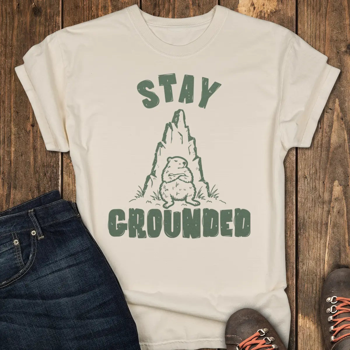 Stay Grounded Tee - Ivory