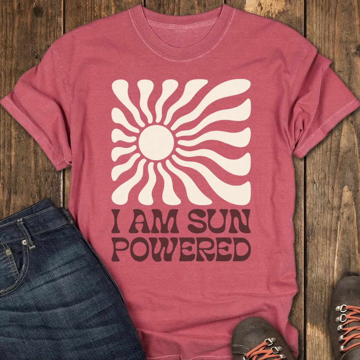 Sun Powered Tee - Crimson