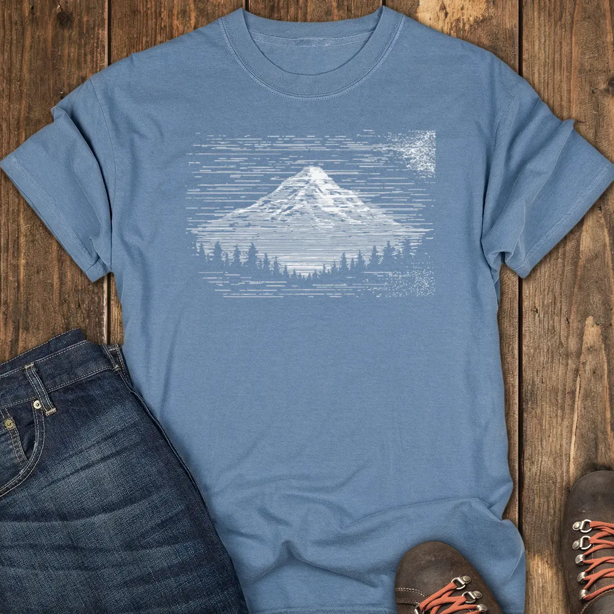 TV Static Tee - Blue Jean