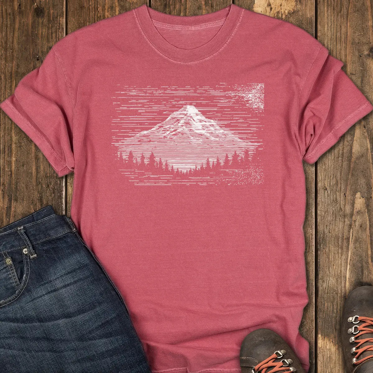 TV Static Tee - Crimson