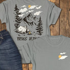 Tent Life, No Trail — Back Print Tee - Grey