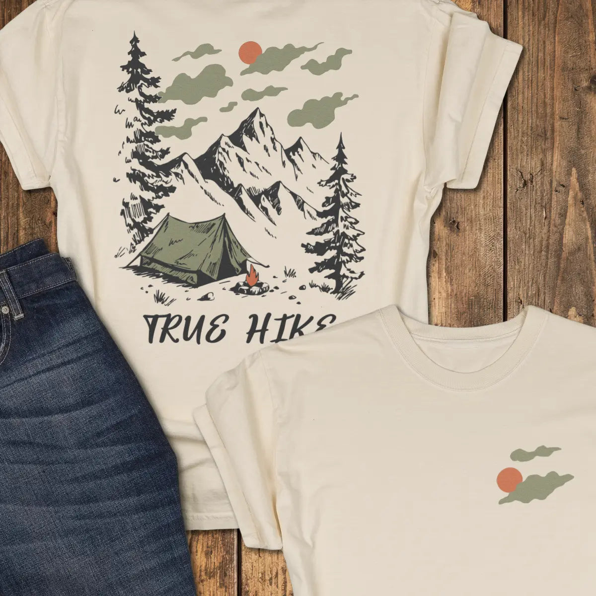 Tent Life, No Trail — Back Print Tee - Ivory