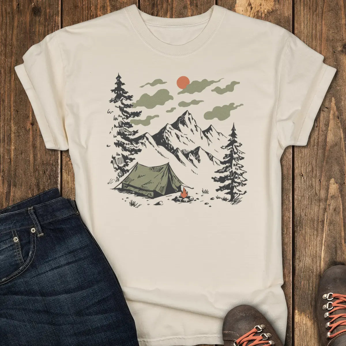 Tent Life, No Trail Tee - Ivory