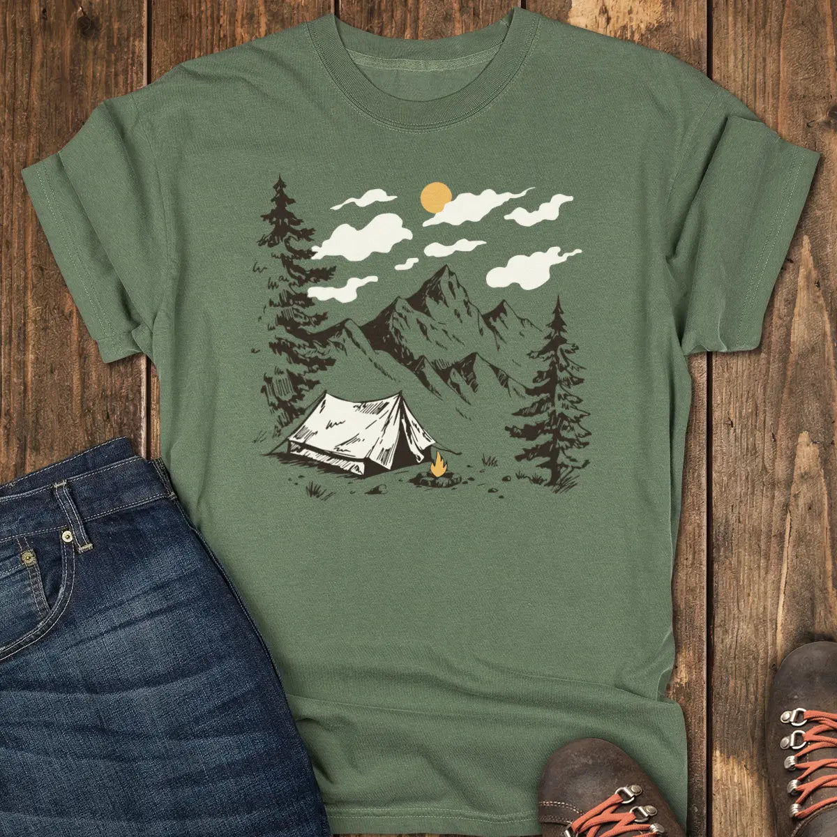 Tent Life, No Trail Tee - Moss