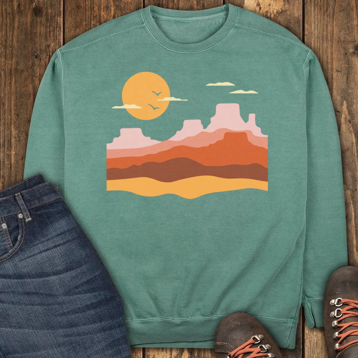Terracotta Sky Sweatshirt - Light Green
