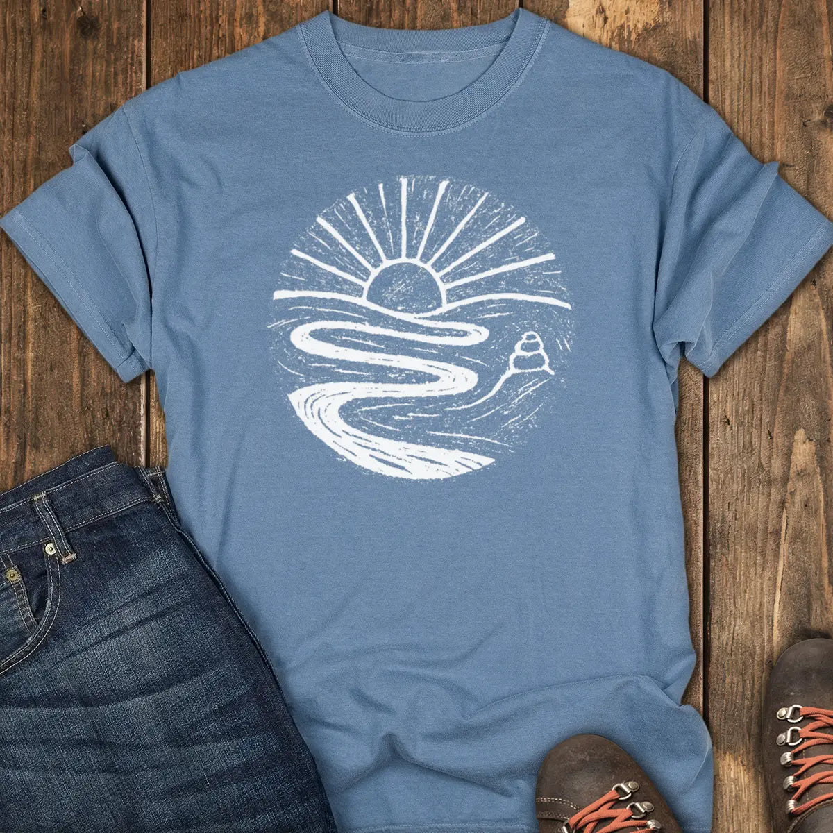 The Cairn Tee - Blue Jean