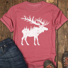 The Forest Moose Tee - Crimson